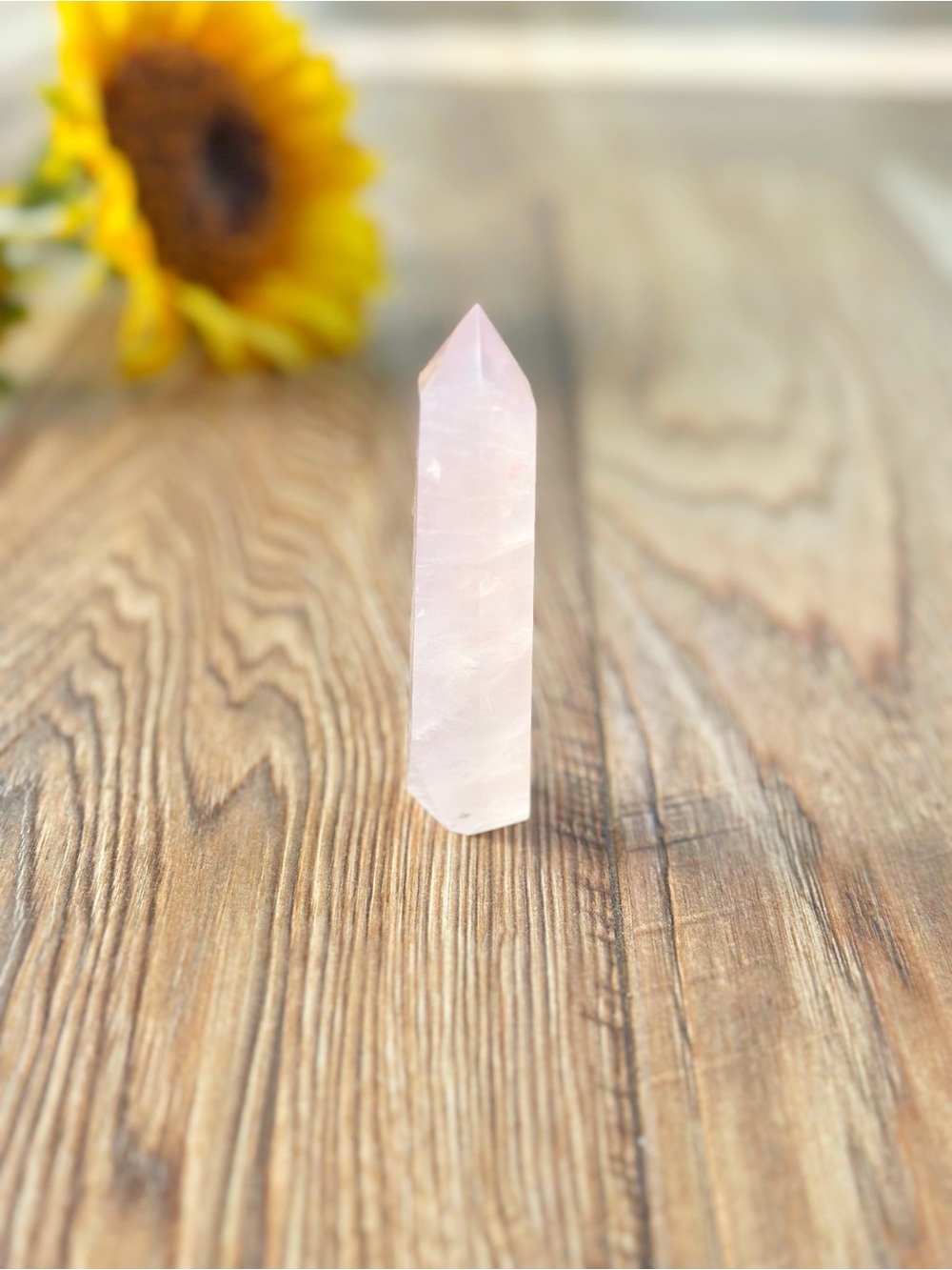 Natural Rose Quartz Tower: Healing Crystal Obelisk (3.5-4”)